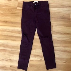 Magenta ripped knee GAP jeans